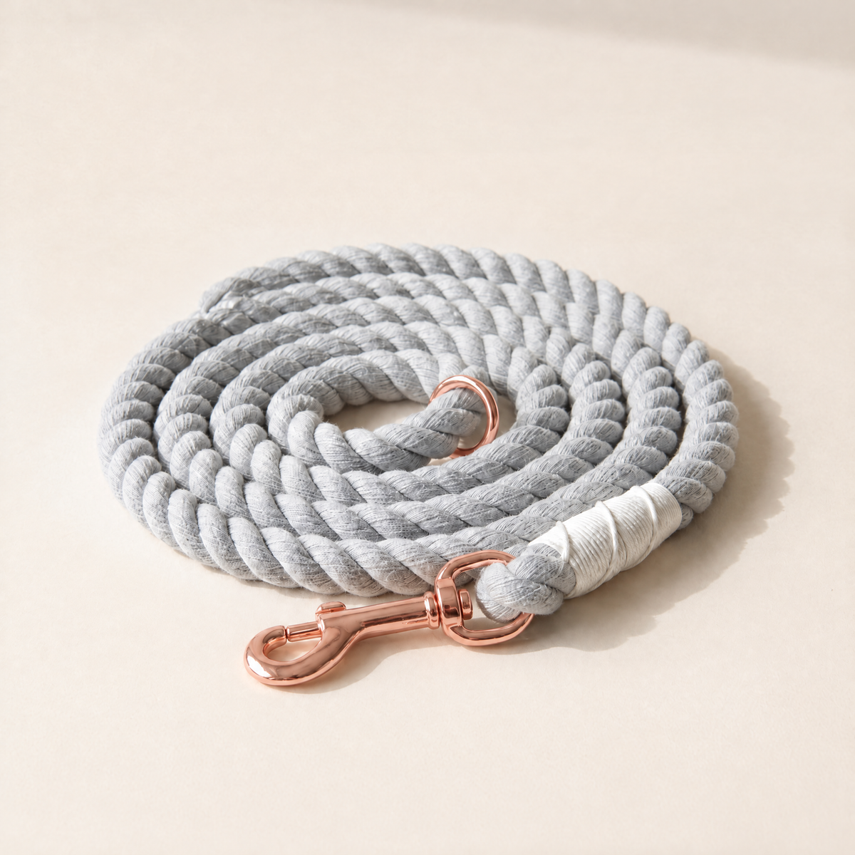 Light Grey Cotton Rope Leash